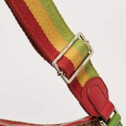 Pre Owned Dior Multicolor Oblique Canvas and Leather Rasta Trotter Saddle Bag