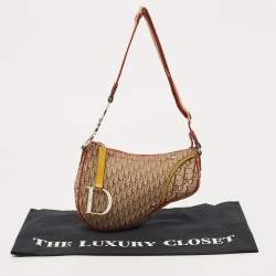 Pre Owned Dior Multicolor Oblique Canvas and Leather Rasta Trotter Saddle Bag