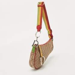 Pre Owned Dior Multicolor Oblique Canvas and Leather Rasta Trotter Saddle Bag