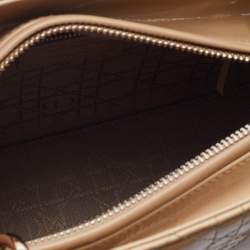 Pre Owned Dior Beige Cannage Patent Leather Medium Lady Dior Tote