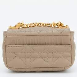 Pre Owned Dior Beige Cannage Leather Micro Caro Crossbody Bag