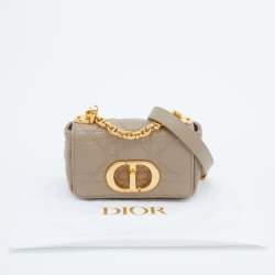 Pre Owned Dior Beige Cannage Leather Micro Caro Crossbody Bag