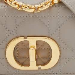 Pre Owned Dior Beige Cannage Leather Micro Caro Crossbody Bag