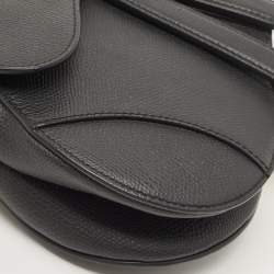 Dior Black Leather Mini Saddle Bag
