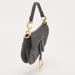 Dior Black Leather Mini Saddle Bag