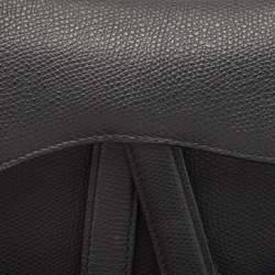 Dior Black Leather Mini Saddle Bag