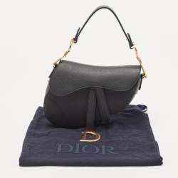 Dior Black Leather Mini Saddle Bag