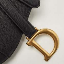 Dior Black Leather Mini Saddle Bag