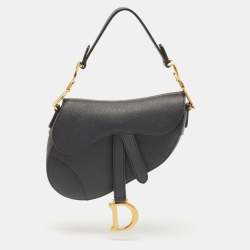 Dior Black Leather Mini Saddle Bag