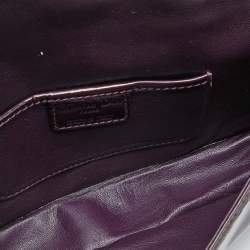 Pre Owned Dior Purple Cannage Patent Leather Lady Dior Chain Clutch