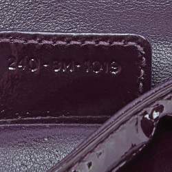 Pre Owned Dior Purple Cannage Patent Leather Lady Dior Chain Clutch