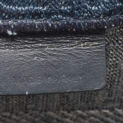 Pre Owned Dior Navy Blue Oblique Denim Medium Book Tote