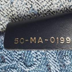 Pre Owned Dior Navy Blue Oblique Denim Medium Book Tote