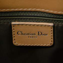 Pre Owned Dior Brown/Green Oblique Canvas Trotter Tote Bag