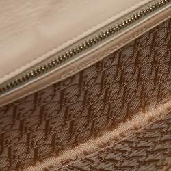 Pre Owned Dior Metallic Beige Python Wristlet Clutch