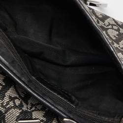 Pre Owned Dior Black Oblique Canvas and Leather Saddle Bag