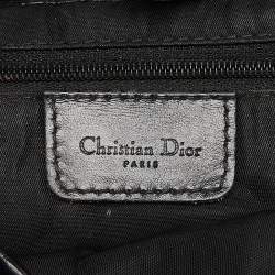 Pre Owned Dior Black Oblique Canvas and Leather Saddle Bag