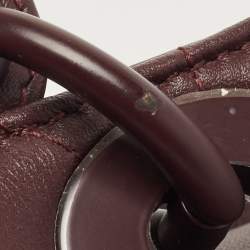 Pre Owned Dior Burgundy Cannage Matte Leather Medium Lady Dior Tote