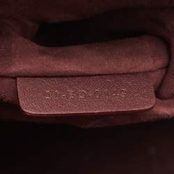 Pre Owned Dior Burgundy Cannage Matte Leather Medium Lady Dior Tote