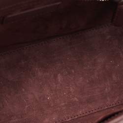 Pre Owned Dior Burgundy Cannage Matte Leather Medium Lady Dior Tote