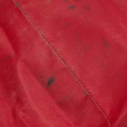 Pre Owned Dior Beige/Maroon Diorissimo Canvas,Suede and Patent Leather Shoulder Bag