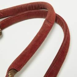 Pre Owned Dior Beige/Maroon Diorissimo Canvas,Suede and Patent Leather Shoulder Bag