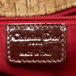 Pre Owned Dior Beige/Maroon Diorissimo Canvas,Suede and Patent Leather Shoulder Bag
