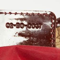 Pre Owned Dior Beige/Maroon Diorissimo Canvas,Suede and Patent Leather Shoulder Bag