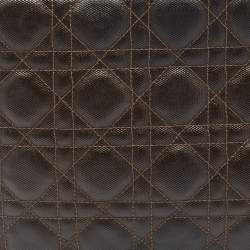 Pre Owned Dior Khaki Cannage Coated Canvas Rivage Clutch