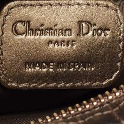 Pre Owned Dior Khaki Cannage Coated Canvas Rivage Clutch