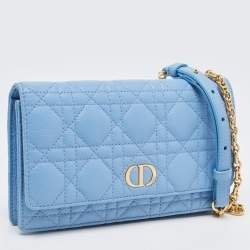 Pre Owned حقيبة خصر صغيرة ديور كارو جلد كاناج أبيض مع سلسلة