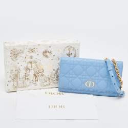 Pre Owned حقيبة خصر صغيرة ديور كارو جلد كاناج أبيض مع سلسلة