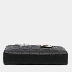 Pre Owned Dior Black Medium Cannage Lady D-Joy