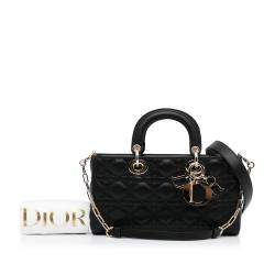 Pre Owned Dior Black Medium Cannage Lady D-Joy