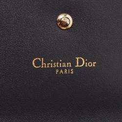 Pre Owned Dior Gold Patent Leather Diorama Trifold Compact Wallet