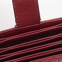 Pre Owned Dior Red Cannage Patent Leather Lady Dior 5 Gusset Card Holder