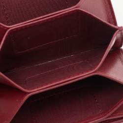 Pre Owned Dior Red Cannage Patent Leather Lady Dior 5 Gusset Card Holder