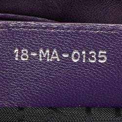 Pre Owned Dior Purple Cannage Soft Leather Large Lady Dior Tote