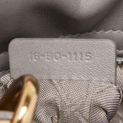 Pre Owned Dior Grey Shimmering Leather Mini Lady Dior Tote