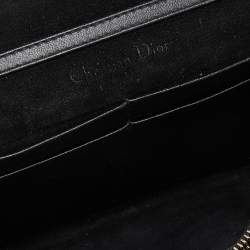Pre Owned Dior Black Leather Diorama Wallet on Chain