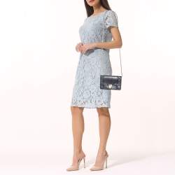 Pre Owned Dior Black Leather Diorama Wallet on Chain