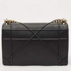 Pre Owned Dior Black Leather Medium Diorama Flap Shoulder Bag