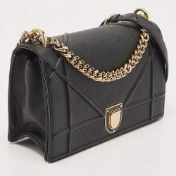 Pre Owned Dior Black Leather Medium Diorama Flap Shoulder Bag