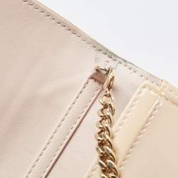 Pre Owned Dior Beige Patent Leather Diorama Wallet On Chain