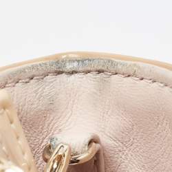 Pre Owned Dior Beige Patent Leather Diorama Wallet On Chain
