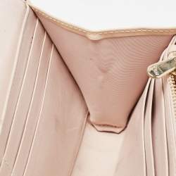 Pre Owned Dior Beige Patent Leather Diorama Wallet On Chain