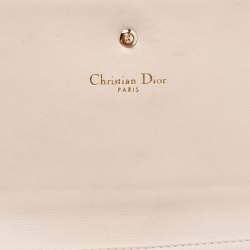 Pre Owned Dior Beige Patent Leather Diorama Wallet On Chain
