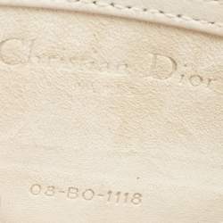 Pre Owned Dior Silver Studded Patent Leather Small Diorama Top Handle Bag