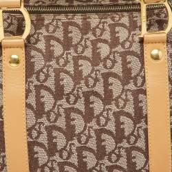 Dior Beige/Tan Oblique Canvas and Leather Small Trotter Boston Bag