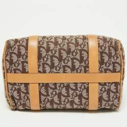 Dior Beige/Tan Oblique Canvas and Leather Small Trotter Boston Bag